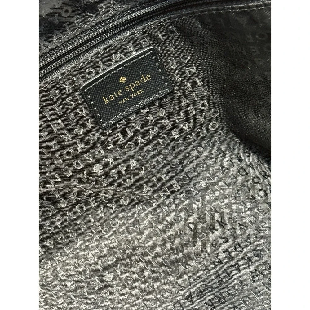 Kate Spade NY Black Nylon Flip-Top Adjustable Shoulder Bag‎ Zipper Logo Pocket